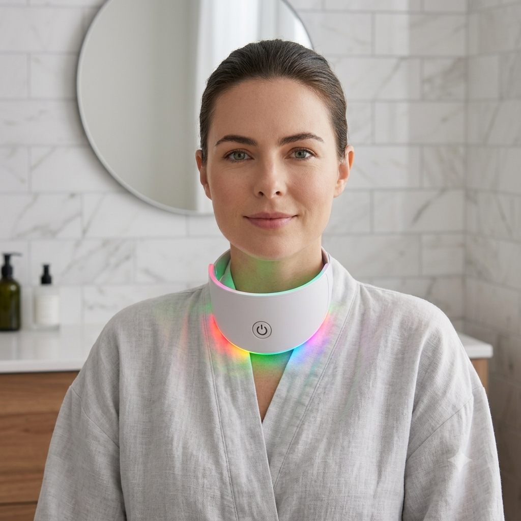 GlowWell LED face mask shown from front angle
