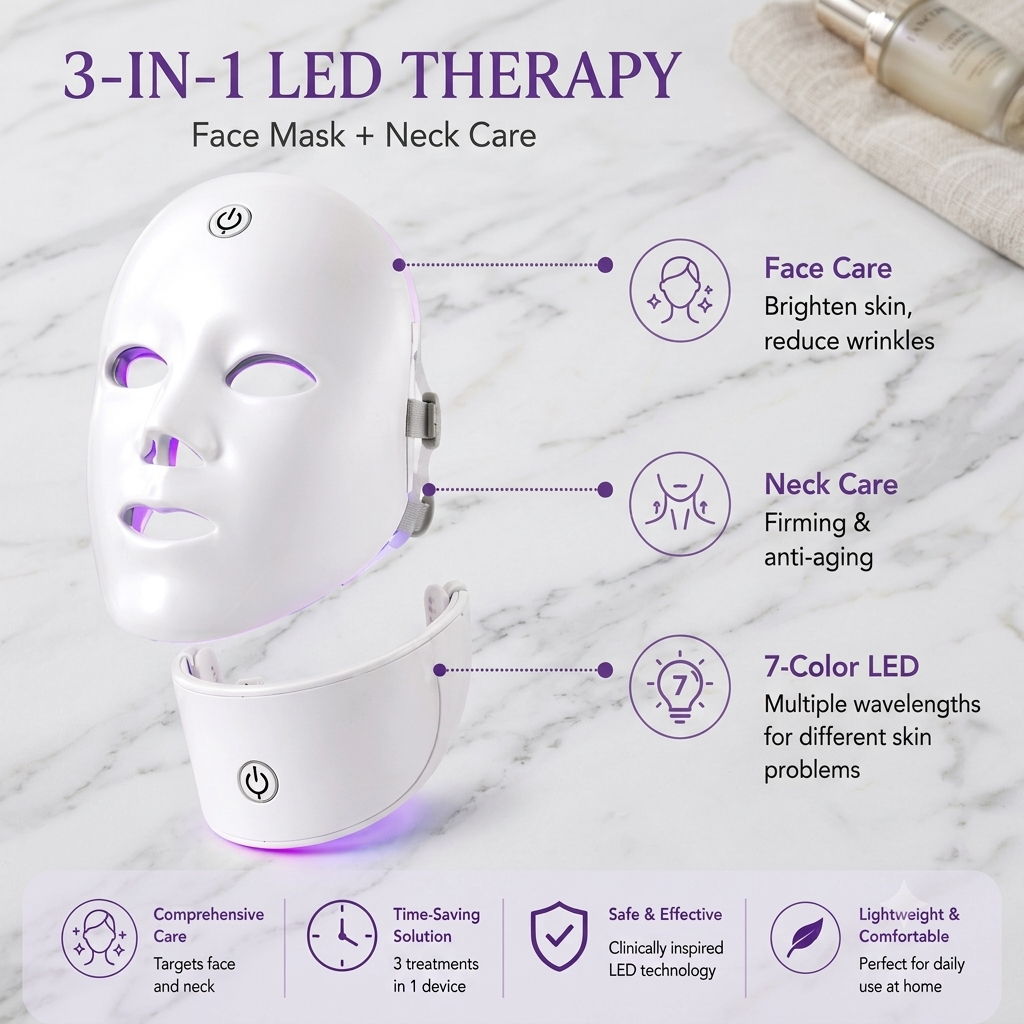 GlowWell 7-colour LED face mask accessory image