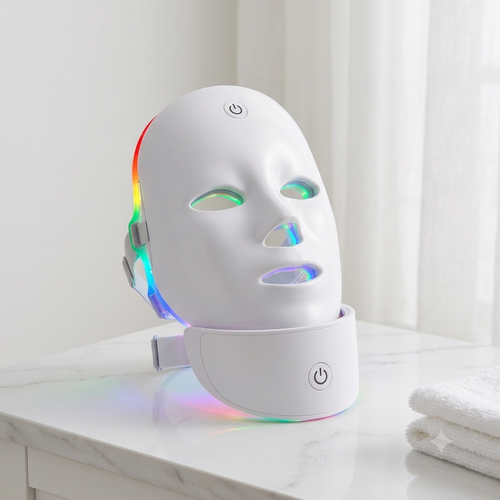 GlowWell LED face mask light settings detail