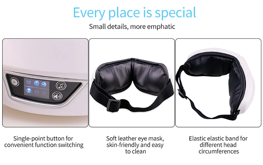 GlowWell Smart Eye Massager — Heat, Vibration & Bluetooth