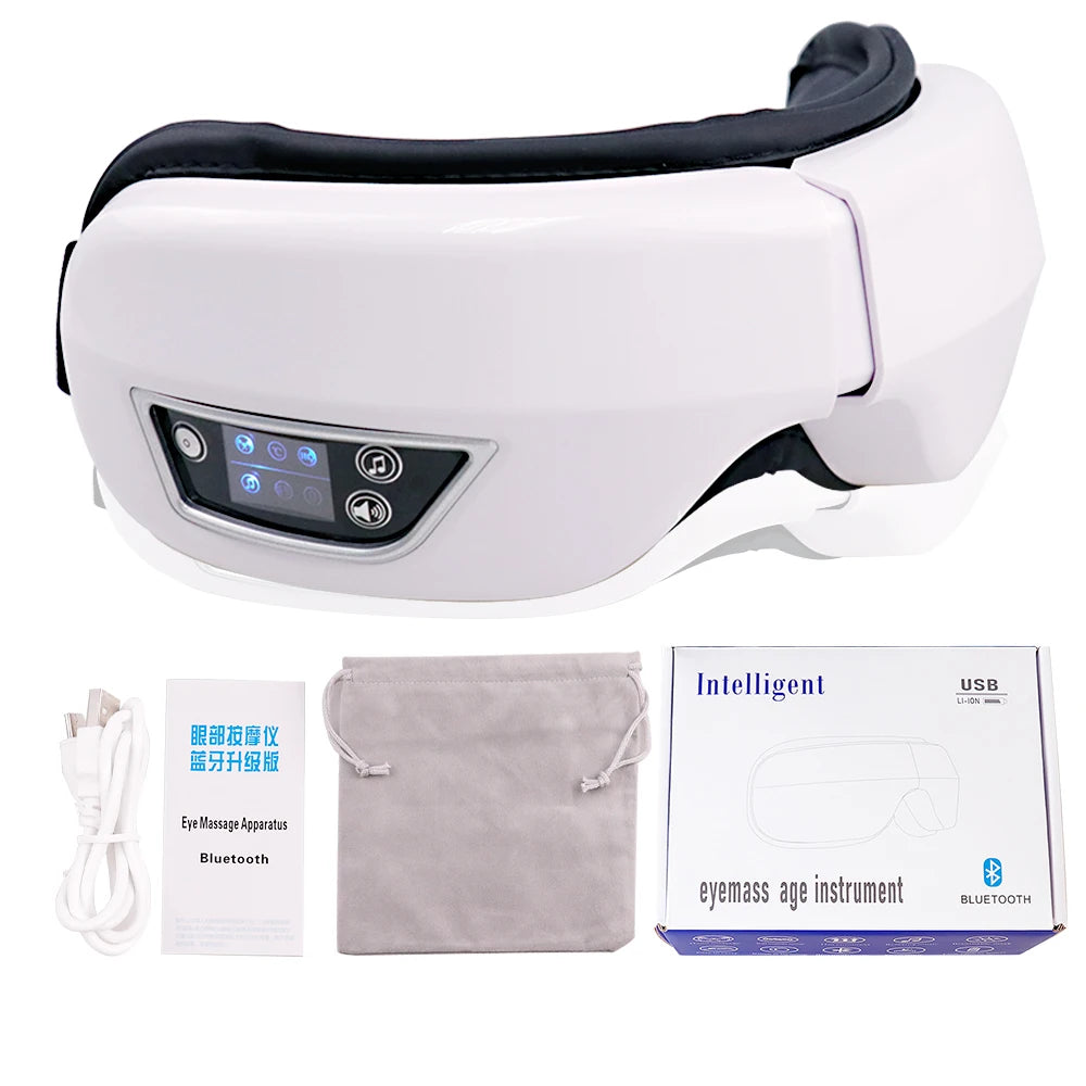 GlowWell Smart Eye Massager — Heat, Vibration & Bluetooth