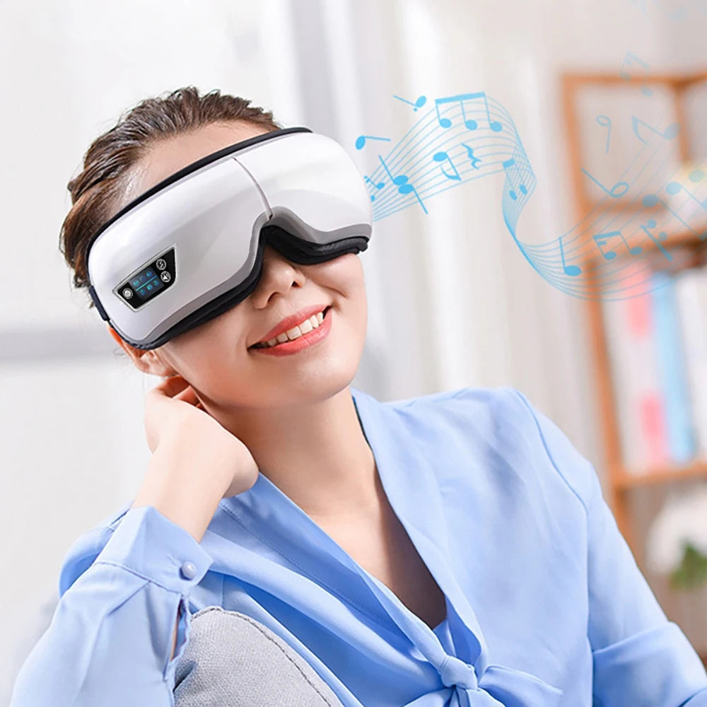 GlowWell Smart Eye Massager — Heat, Vibration & Bluetooth
