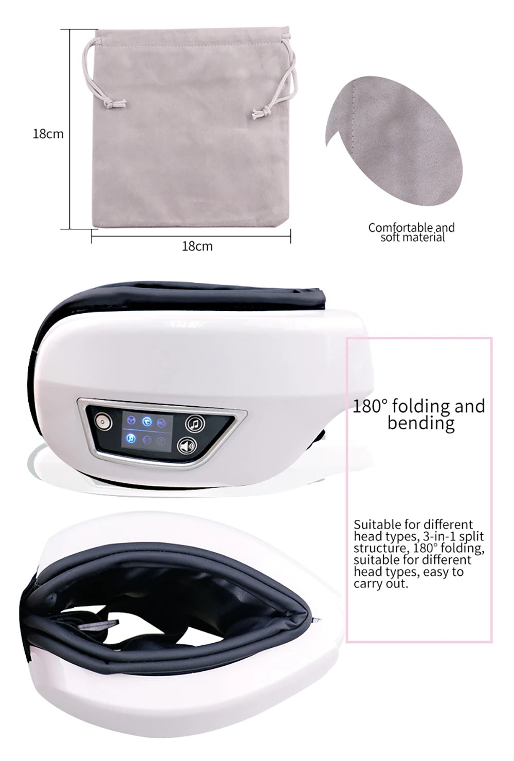 GlowWell Smart Eye Massager — Heat, Vibration & Bluetooth
