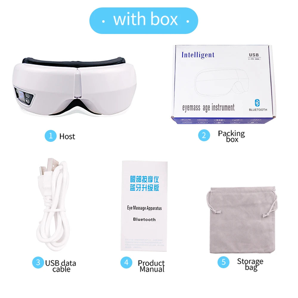 GlowWell Smart Eye Massager — Heat, Vibration & Bluetooth