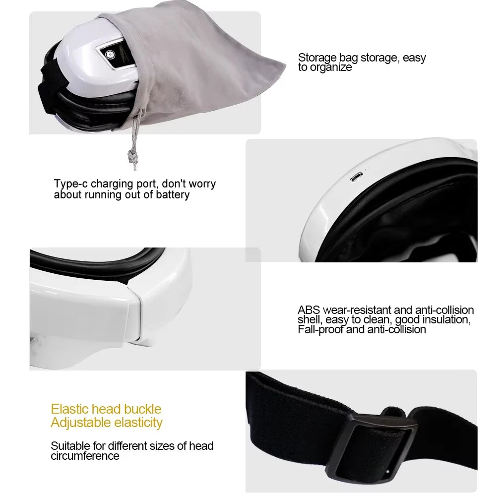 GlowWell Smart Eye Massager — Heat, Vibration & Bluetooth
