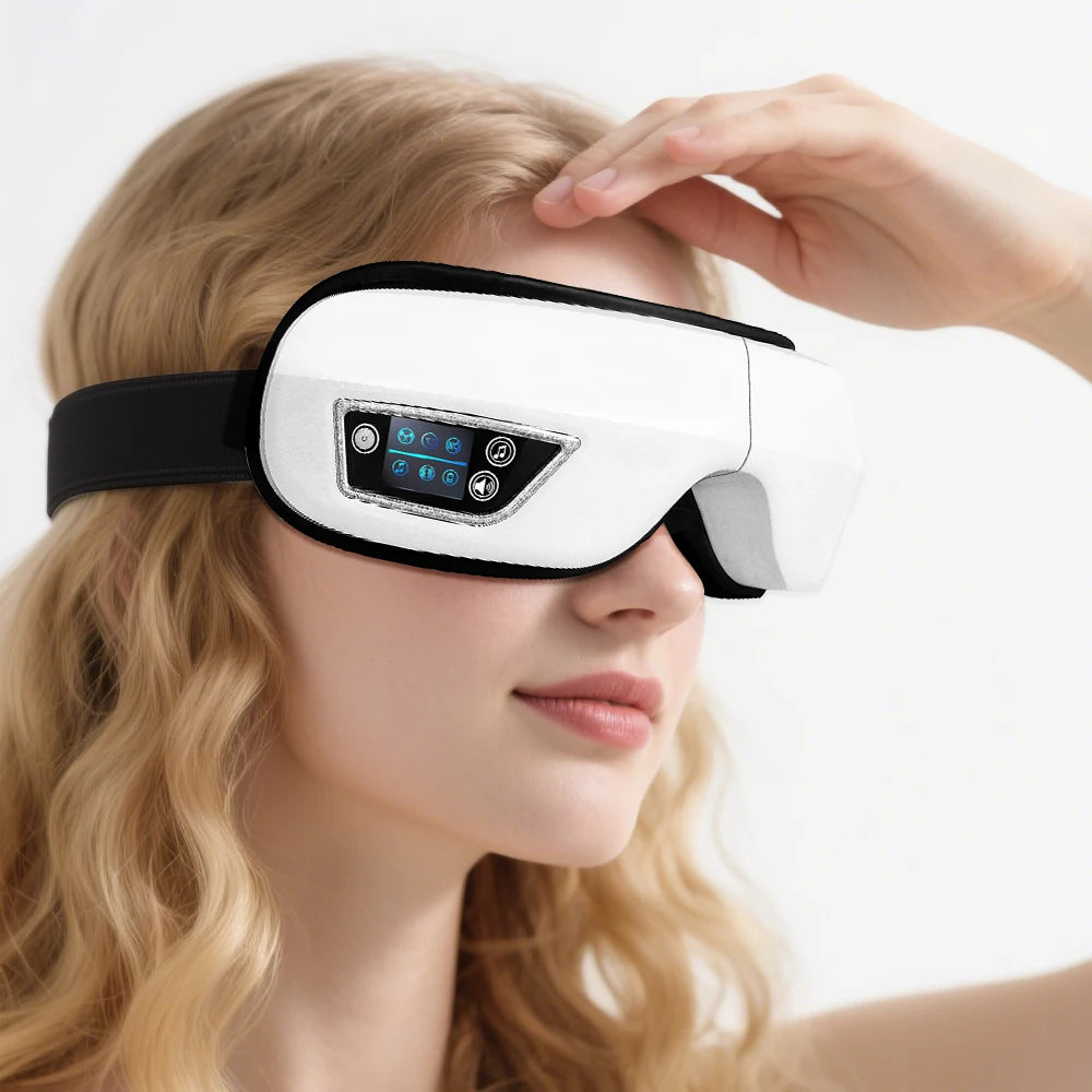 GlowWell Smart Eye Massager — Heat, Vibration & Bluetooth