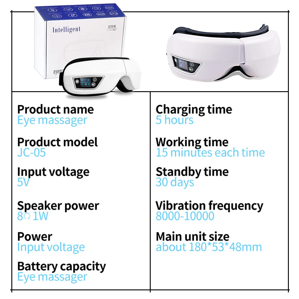 GlowWell Smart Eye Massager — Heat, Vibration & Bluetooth