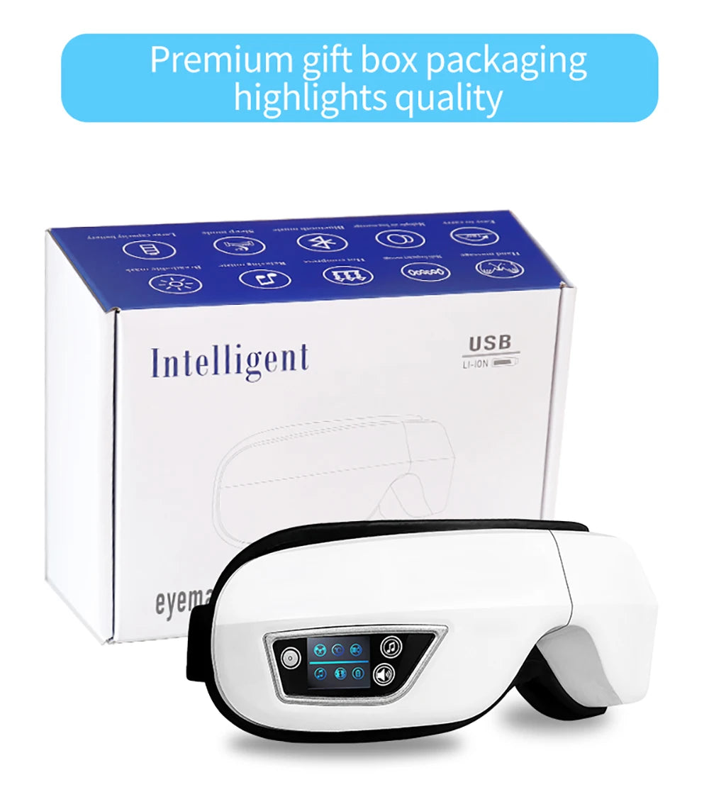 GlowWell Smart Eye Massager — Heat, Vibration & Bluetooth