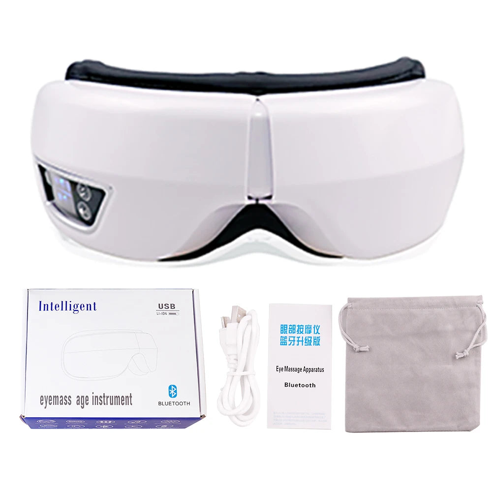 GlowWell Smart Eye Massager — Heat, Vibration & Bluetooth