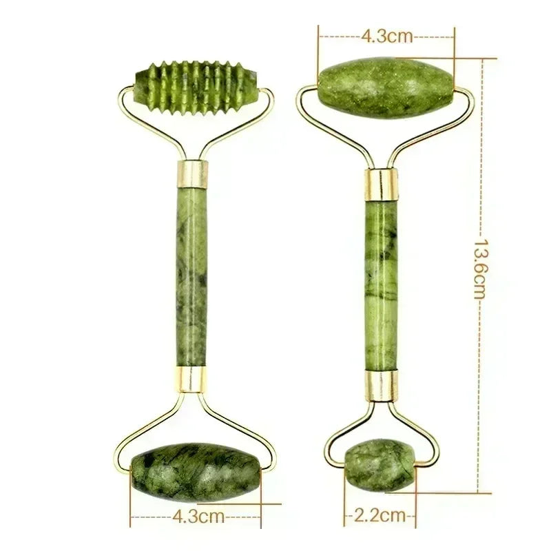 GlowWell Gua Sha & Jade Roller Set — Face Sculpting