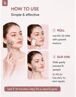 6-Piece Facial Sculpting Set – Gua Sha & Ice Roller